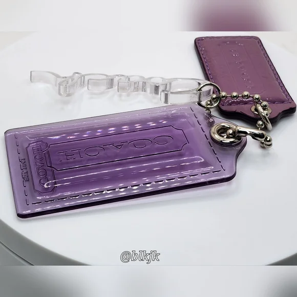 Coach Poppy Three Hangtag/Charm Set *Purple/Silver* EUC - Picture 7 of 13